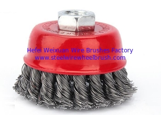 China Perfect Rust Removal Knotted Wire Cup Brush / Twist Knot Wire Brush 75mm OD supplier