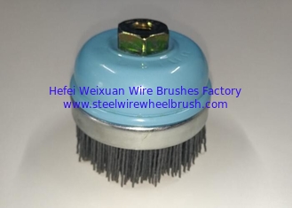 China Nice Surface Nylon Filament Cup Brush / Abrasive Nylon Brush With M10*1.25 Nut supplier