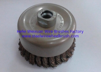 China Twisted Cup Brush / Grinder 4 Inch Wire Cup Brush 100mm Outer Diameter supplier