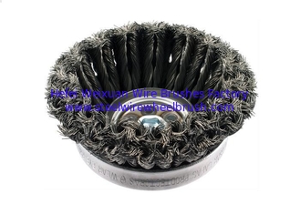 China Full Cable Two Rows Twisted 6 Inch Wire Cup Brush / Angle Grinder Wire Wheel Brush supplier