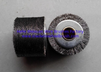 China Peeling Paint Industrial Roller Brushes 1.4 Inch Wide Face Brass Plated Steel Wire supplier
