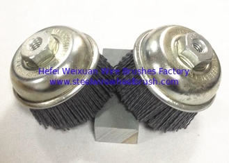 China 3 Inch OD Nylon Abrasive Cup Brush , Silicon Carbide Nylon Bristle Brush supplier