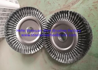 China Wire Descaling Brush / Knotted Wire Wheel Brush Four Knot Sections Combined supplier
