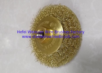 China 100 % Brass Wire Brush , Non Sparking Safework Brass Wire Bevel Brush 100MM OD supplier