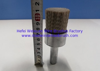 China 16mm Shank Size Nylon Abrasive Cup Brush / Nylon Bristle Cup Brush White Color supplier