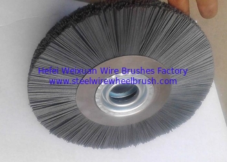 China Straight 6 Inch Abrasive Nylon Wheel Brush For Drill , Decorative Finishes supplier