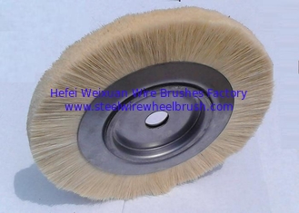 China Yellow Abrasive Nylon Wheel Brush Circular Jute Bristle Wire Material Brush supplier