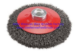China High Tensile Crimped Wire Cup Brush 115MM OD With M14 * 2.0 Nut Size supplier