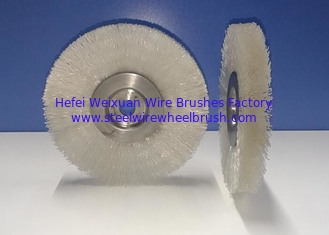China Crimped Round Plastic Wire Wheel Brush 100MM OD Fill Density White Color supplier