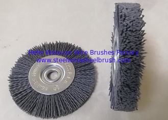 China Round Abrasive Nylon Bristle Wheel 55mm Middle Plate And 10mm Face Width supplier