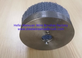 China Metal Base CNC Deburring Brushes / Nylon Abrasive Filament Brushes With Locating Hole supplier