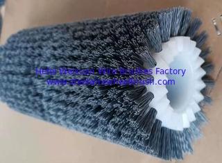 China Abrasive Nylon Bristle Zig Zag Connection Roller Brushes For Wood Polishing supplier