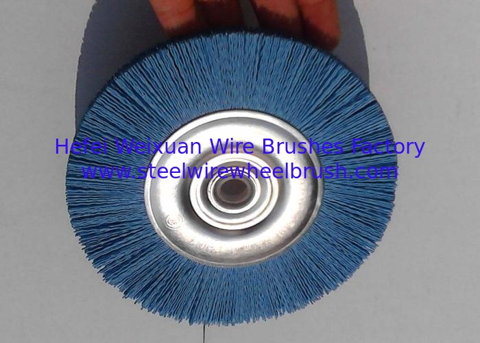 Durable Abrasive Nylon Wheel Brush / Nylon Circular Brush With Blue Color