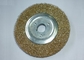 Brass Coated Crimped Wire Descaling Brush / Buffing Wire Brush 150 X 25.4 X 20MM supplier