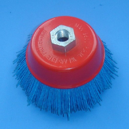 Non Sparking Filament Nylon Abrasive Cup Brush , Blue Nylon Cup Brush