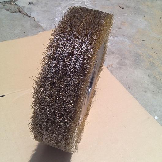 Narrow Face 300mm Brass Wire Wheel / Brass Wire Brush Wheel With Double