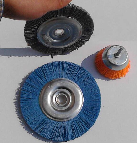 0.8 Mm Bristle Dia Abrasive Wheel Brush / Nylon Sanding Brush For Light