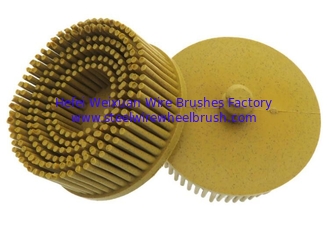China Scotch Brite Roloc Yellow Bristle Disc Brush Tapered 2 Inch Diameter Grade 80 Grit supplier