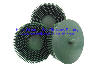 China Green Bristle Brush Disc 3 Inch Rubber Abrasive Brush for Burr Rust supplier