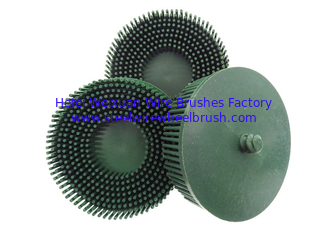 China Scotch Brite Roloc Green Bristle Disc Brush for 3 Inch Diameter Grade 80 Grit supplier