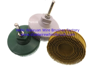 China Mini 75mm Rubber Tapered Bristle Disc Drill Brush with Shank supplier