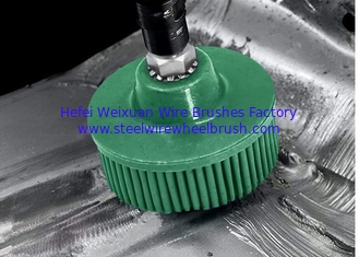 China 3m 3 Inch Blue Color Bristle Disc Brush with Shank for Abrasive Coating Removal supplier