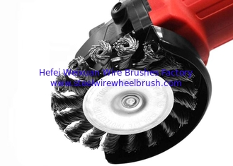 China High Performance Wheel Brushes Knotted Shank Mounted 100mm OD for Derusting supplier
