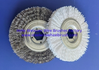 China Narrow brushing face 3 Inch Diameter Crimped Stainless Steel Wire Wheel Brush supplier
