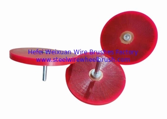 China 75MM Encapsulated Wire Wheel Brush with 6mm Shank for Rust Removal supplier