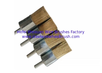 China 25mm OD Brass Coated Steel Wire Knot End Brush for Rust Removal supplier