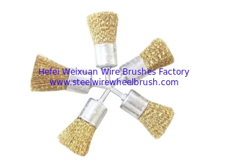 China 25mm OD Solid Shank Steel Wire Crimped Wire End Brush for Rust Paint Removal supplier