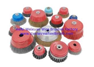 China Safety Supporting Ring 100mm Twisted Steel Wire Cup Brush for Cleaning Metal Surface supplier