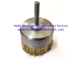 China Spindle Stem Mounted 2 Inch Wire Drill Brass Wire Cup Brush Fine Crimped supplier