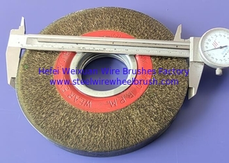 China Narrow Face Polyflex 6 Inch Rubber Encapsulated Wire Brushes for Heavy Deburring supplier