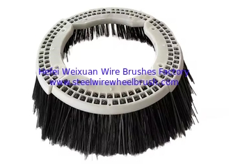 China Flat Steel Wire 24" Side Gutter Broom Brush 4 Segment For Elgin Sweeper​ supplier