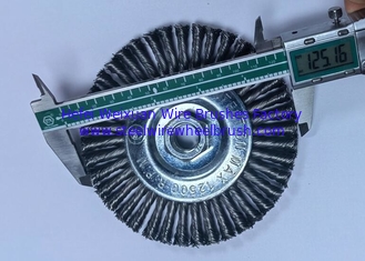 China 125mm OD Knotted Wire Stringer Bead Pipeline Brush with M14 Nut for Weld Cleaning supplier