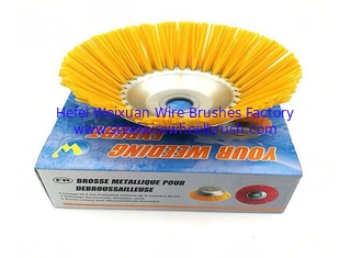 China Yellow Bristle Brushcutter Head 8 Inch Nylon Weed Brush , Road Sweeper Brushes supplier