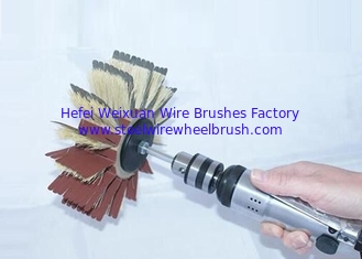 China Fiber Bristle Nylon Roller Brush 160MM OD With 120 Grit Sanding Paper supplier
