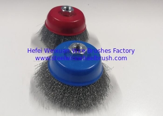 China Rotary Blue Cup Stainless Steel Wire Cup Brush For Cleaning Welds supplier