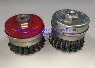 China Heavy Duty 4 Inch Wire Cup Brush Twisted with Metal Ring for Surface Cleaning supplier