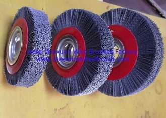 China Deburring Gear Circular Abrasive Nylon Wheel Brush 6 Inch OD 90 Mm Middle Plate supplier