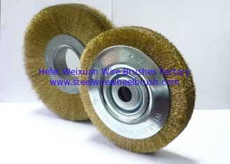 China Heavy Duty Brass Wire Brush Wheel / Steel Wheel Brush For Cleaning Rust supplier