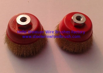 China 75MM OD Brass Wire Cup Brush / Grinder Wire Cup Brush For Removal Rust supplier
