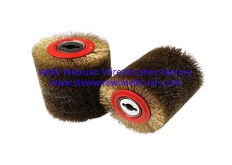 China 100 X 120mm Industrial Steel Wire Curved Wood Polishing Brush Roller supplier
