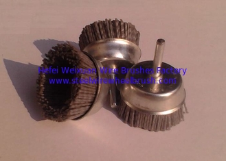 China Grey Nylon Filament Nylon Abrasive Cup Brush With Shank Applied Cleaning Tile supplier
