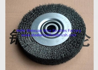 China Hardened Steel Crimped Wire Wheel Brush , Bench Round Wire Brush Wheel supplier