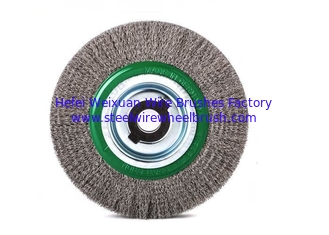 China 200mm OD Steel Wire Wheel Brush / Stainless Steel Wire Brush For Bench Grinders supplier