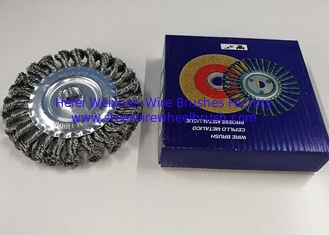 China Long Lasting Knotted Wire Wheel Brush / Steel Wheel Brush For Weld Cleaning supplier