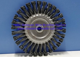 China 178mm OD Knotted Wire Wheel Brush M14*2.0 Nut With Excellent Tensile Strength supplier