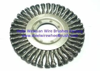 China 200mm OD Knotted Wire Wheel Brush With 50mm Arbor Hole Applied Cleaning Scale supplier